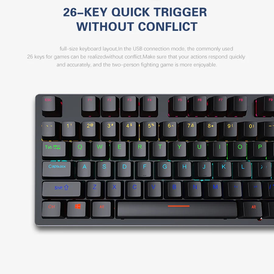 Mini RGB Wired Mechanical Gaming Keyboard - PlusGamer