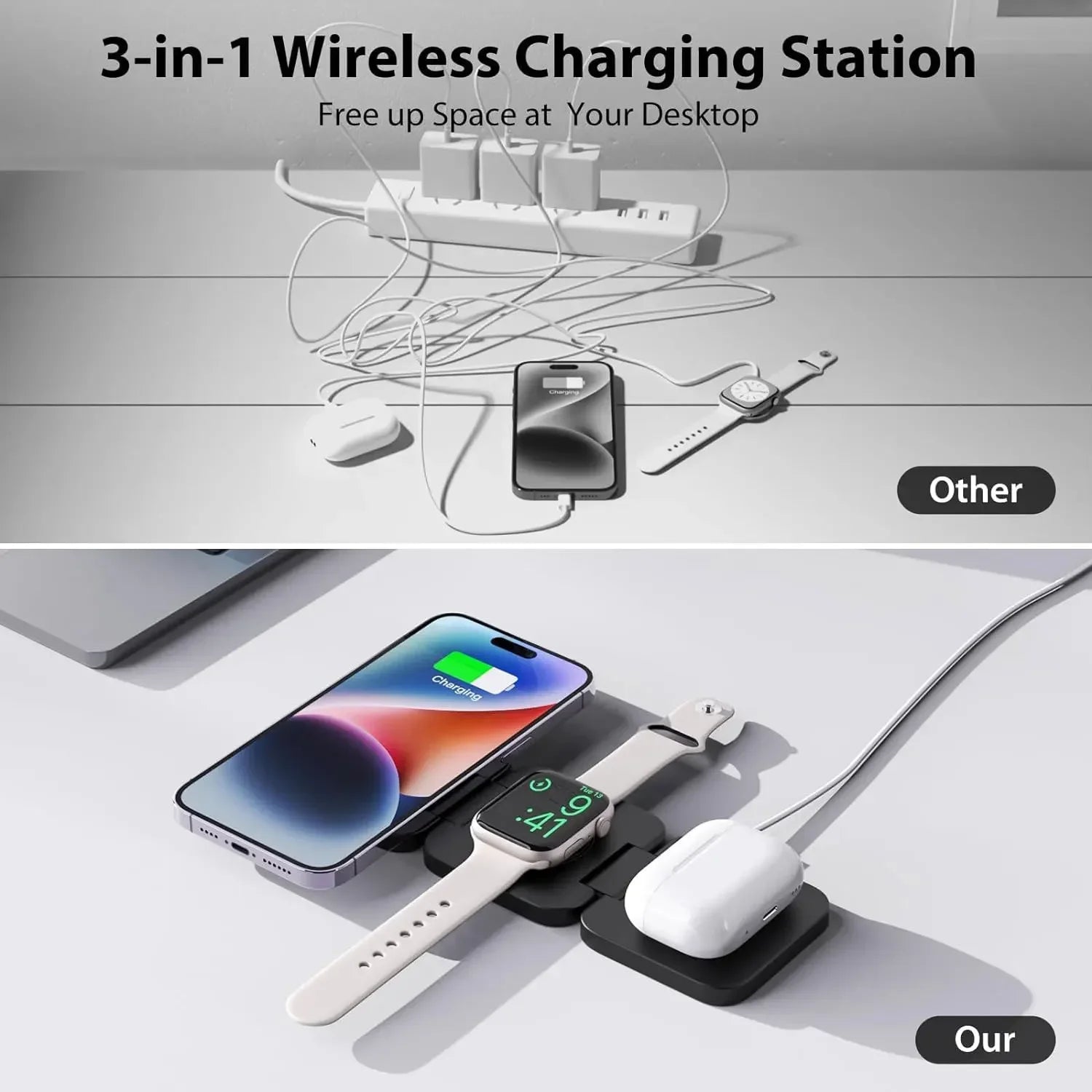 3-in-1 Foldable MagSafe Charging Station - PlusGamer