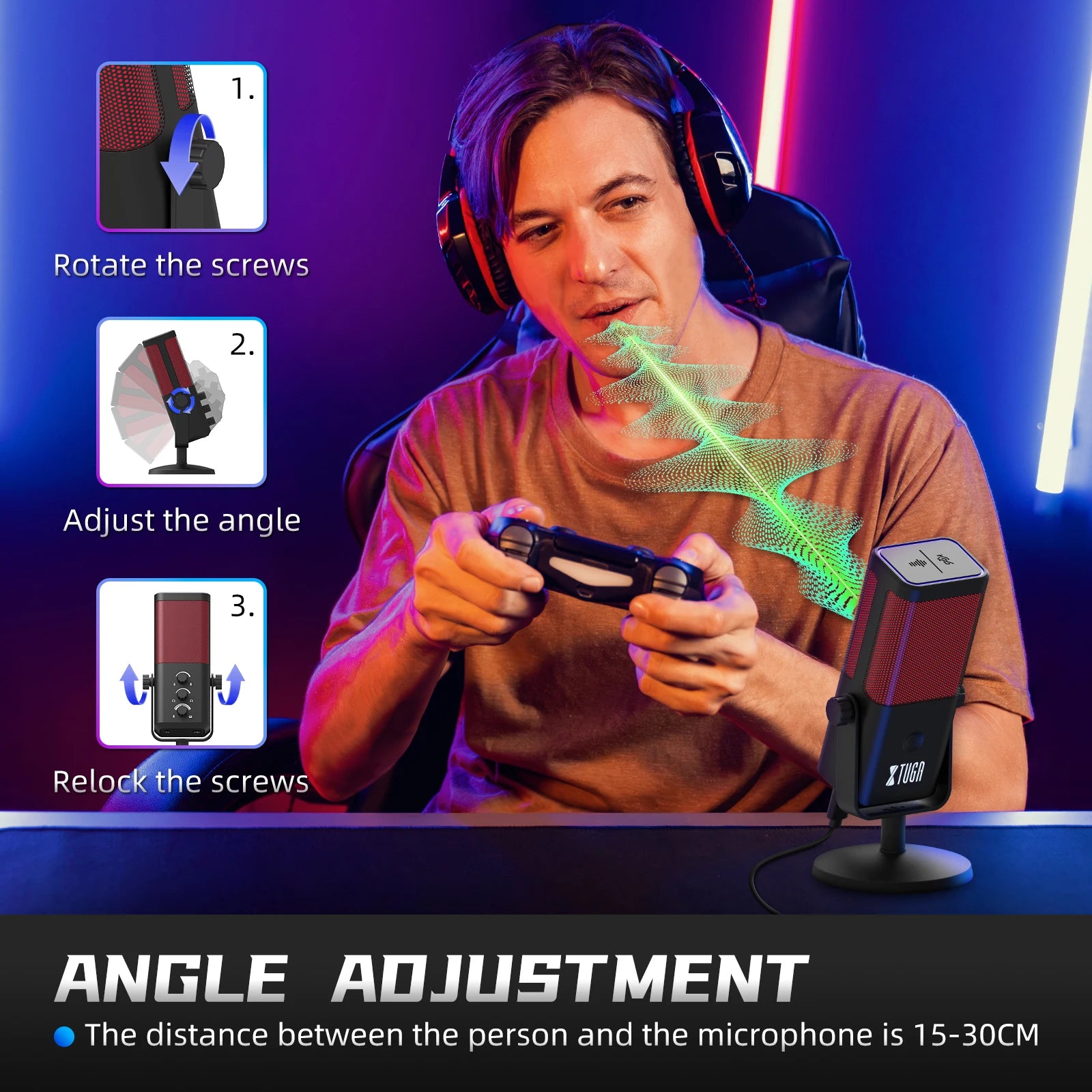 Professional RGB Dynamic Broadcast Mic - PlusGamer