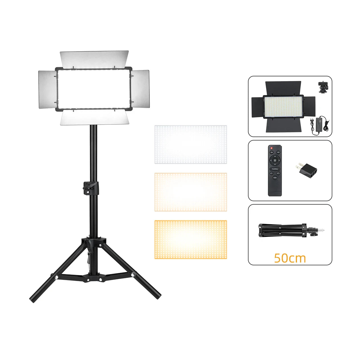 Led-600 Led Video Light Panel With Remote Control Bi-Color 3200-5600K Photography Lighting Panel Camera Photo Studio Fill Lamp