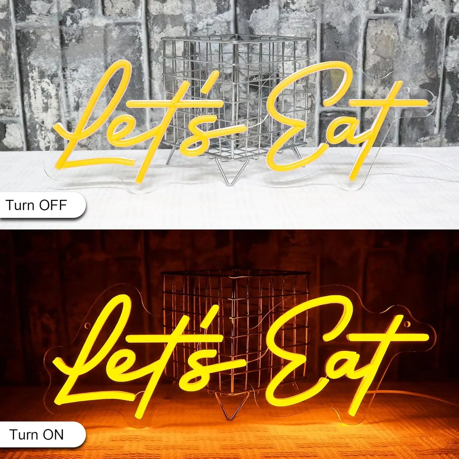 LED Neon "Let's Eat" Dining Sign - PlusGamer