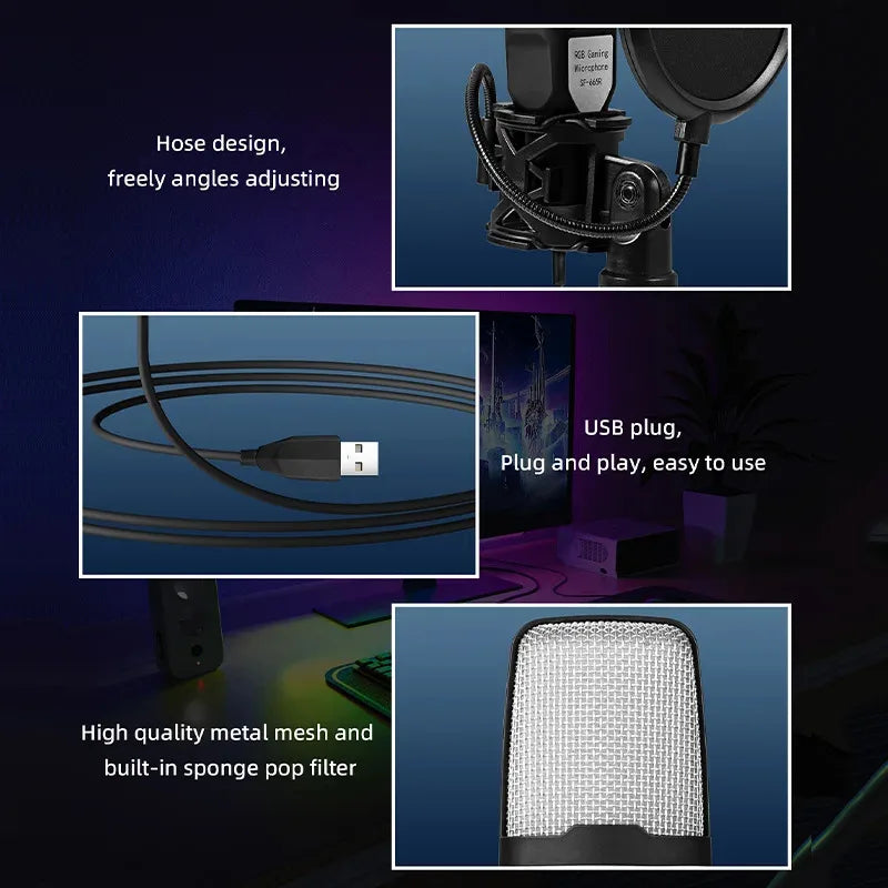 RGB USB Condenser Mic - PlusGamer
