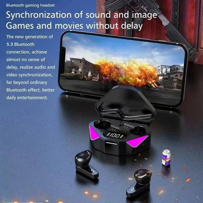 X15 TWS Gaming Earbuds with LED Display - PlusGamer