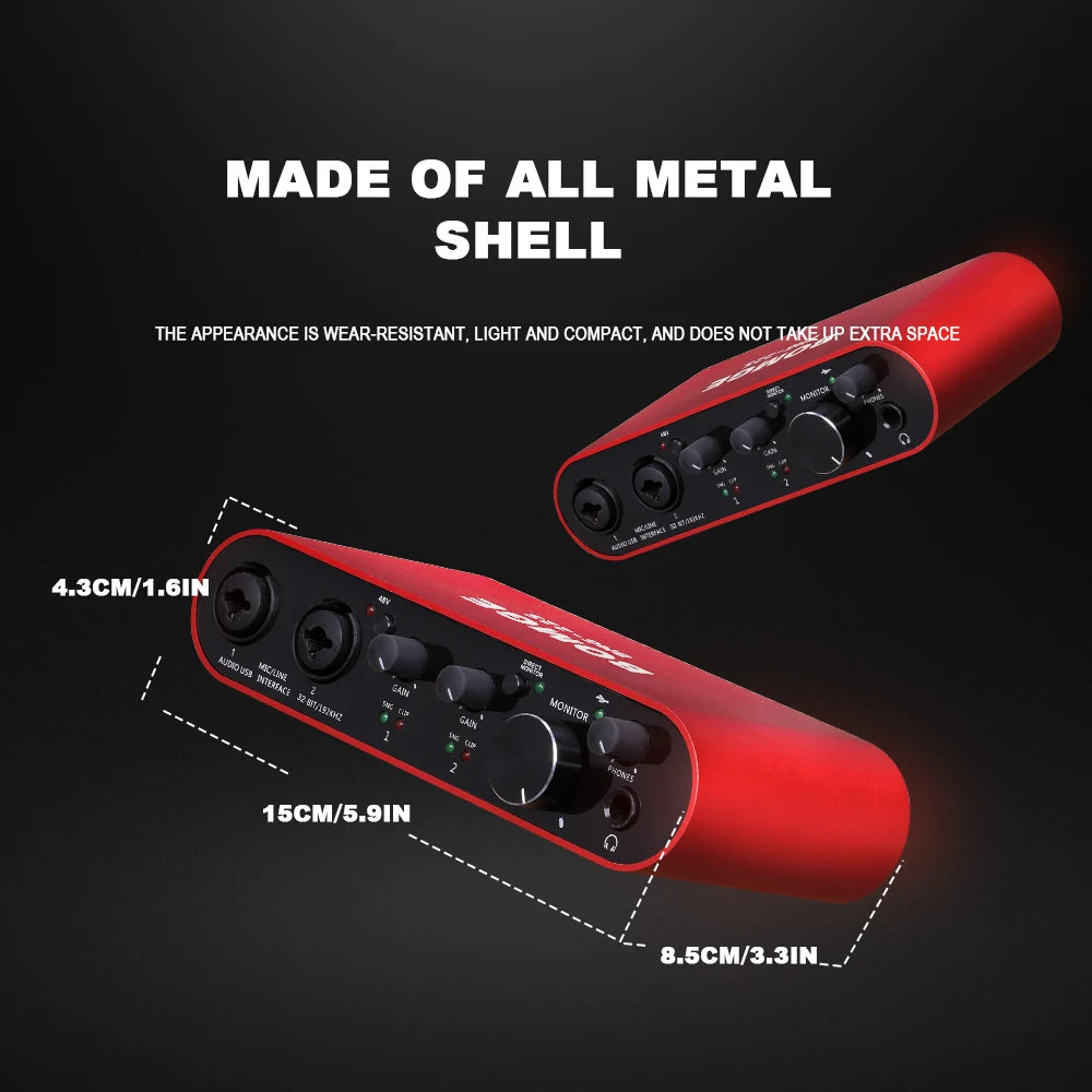 BOMGE BMG-22S 32-bit/192kHz Professional Audio Interface - PlusGamer