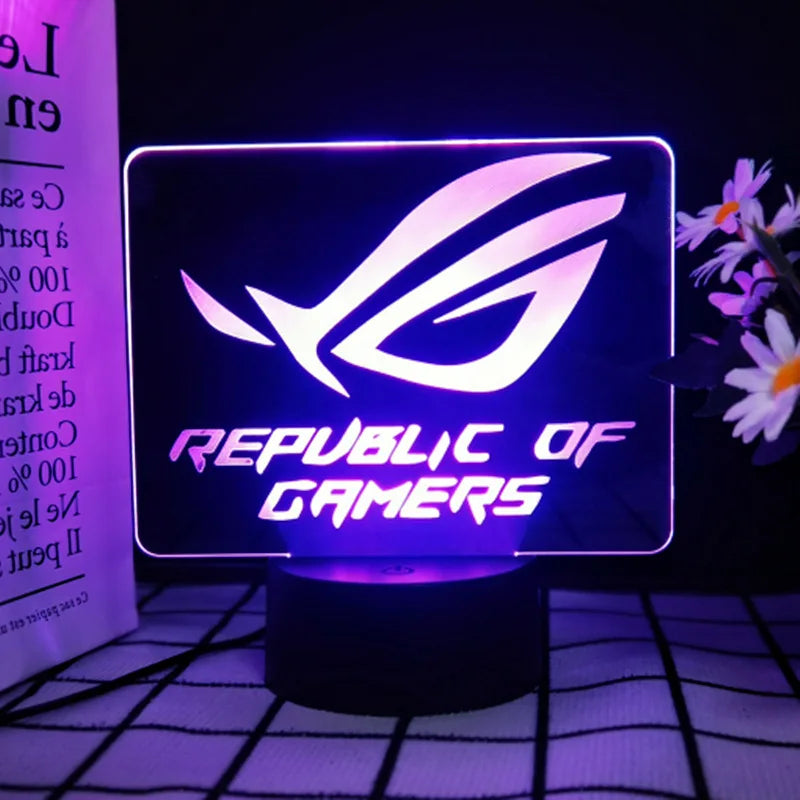 3D LED Gamer Logo Room Lamp - PlusGamer
