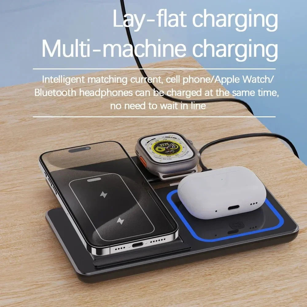 3-in-1 Foldable 30W LED Charging Stand - PlusGamer