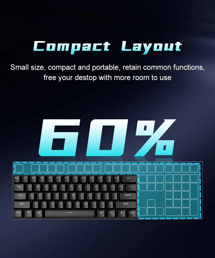 60% RGB Mechanical Gaming Keyboard - PlusGamer