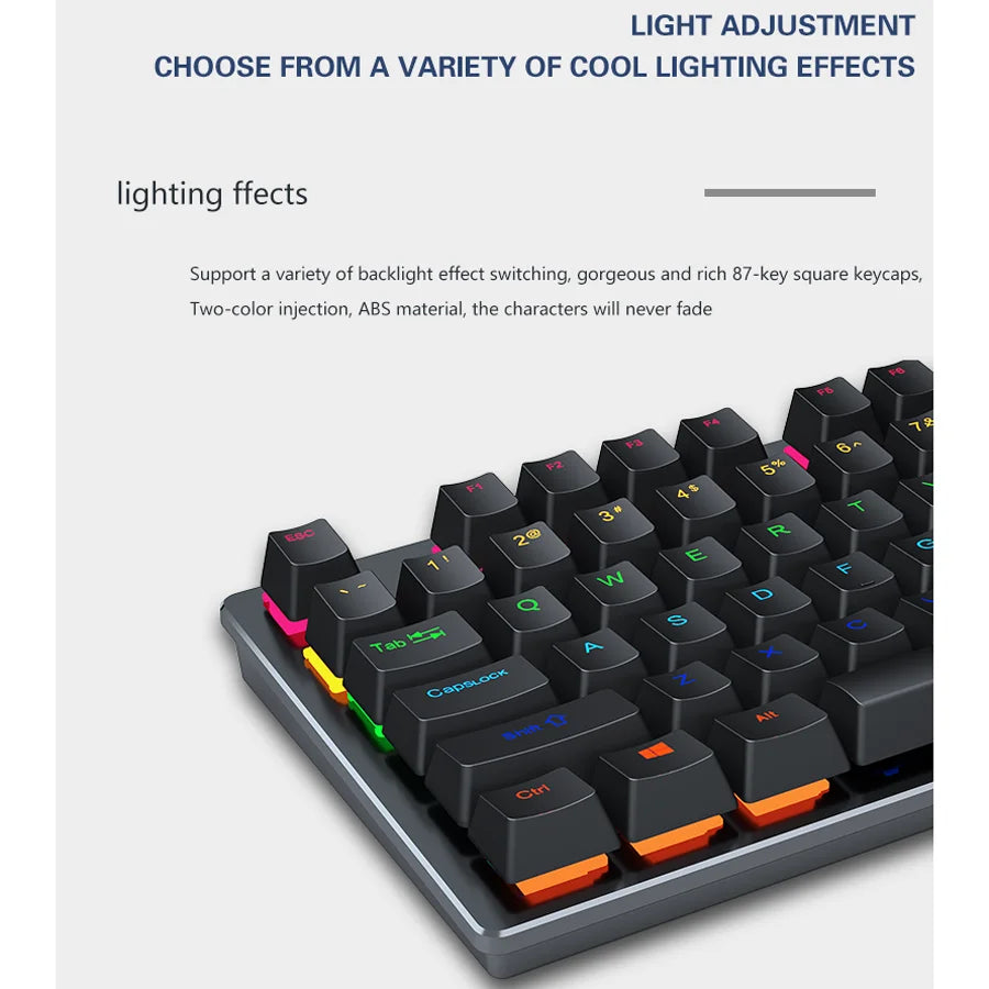 Mini RGB Wired Mechanical Gaming Keyboard - PlusGamer