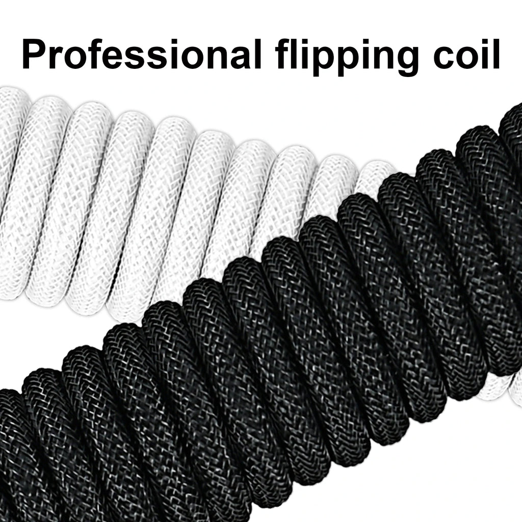 Coiled Type-C GX16 Aviation Keyboard Cable - PlusGamer