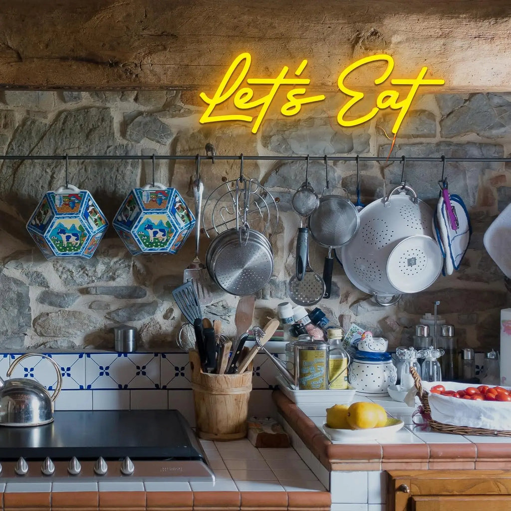 LED Neon "Let's Eat" Dining Sign - PlusGamer