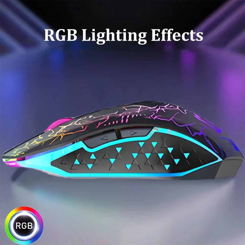 Dual-Mode RGB Silent Wireless Mouse - PlusGamer