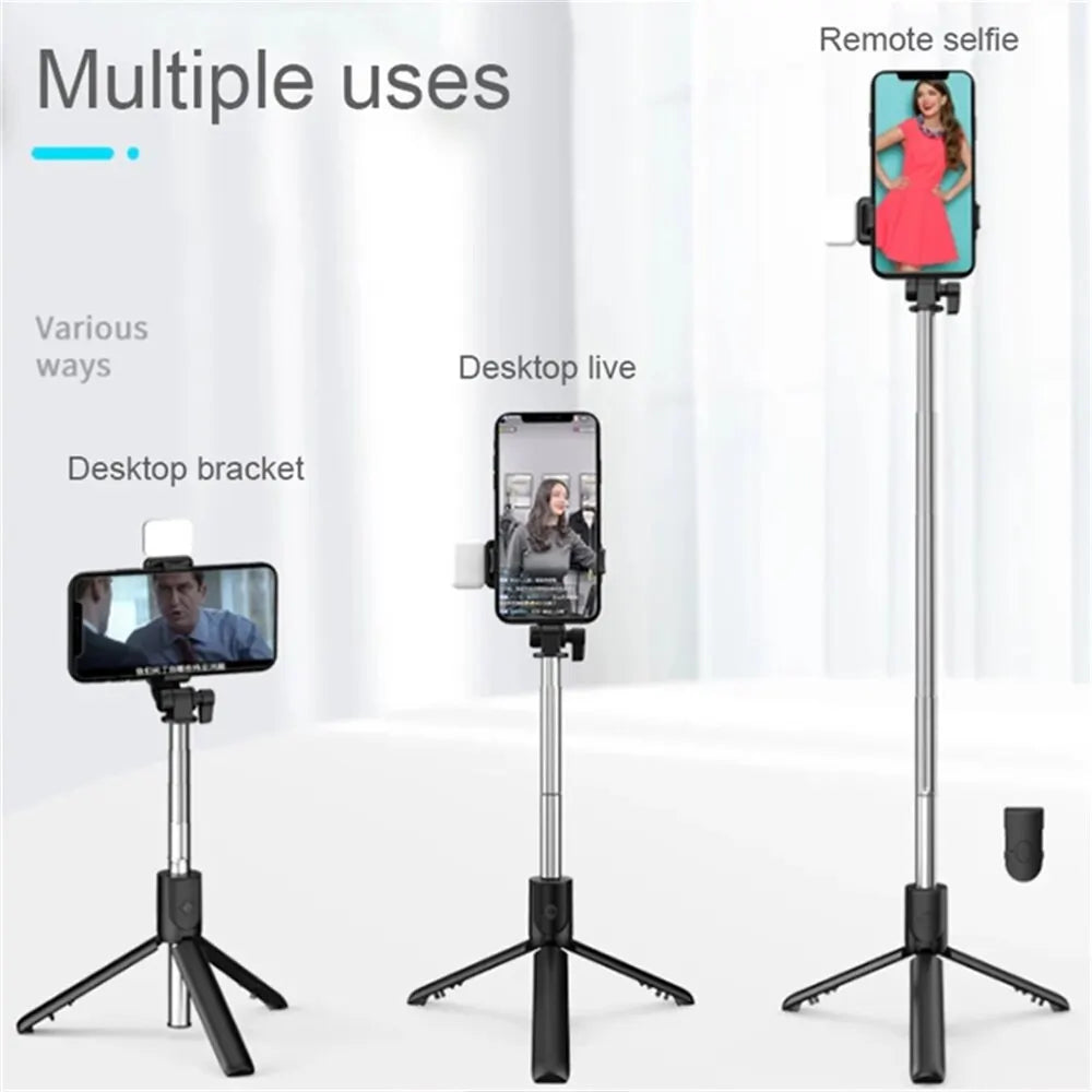 Portable Selfie Stick Tripod with Fill Light - PlusGamer