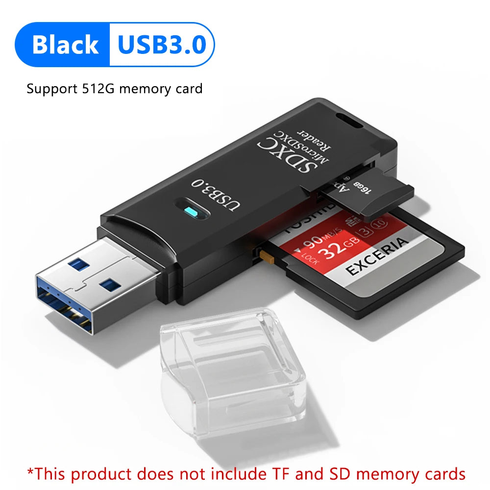 2-in-1 USB 3.0 Micro SD & TF Card Reader - PlusGamer