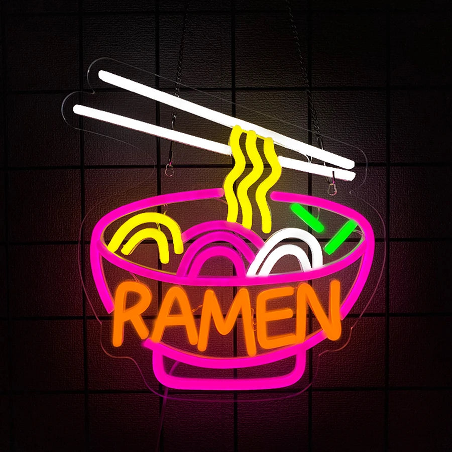 LED Neon Ramen & Sushi Restaurant Sign - PlusGamer