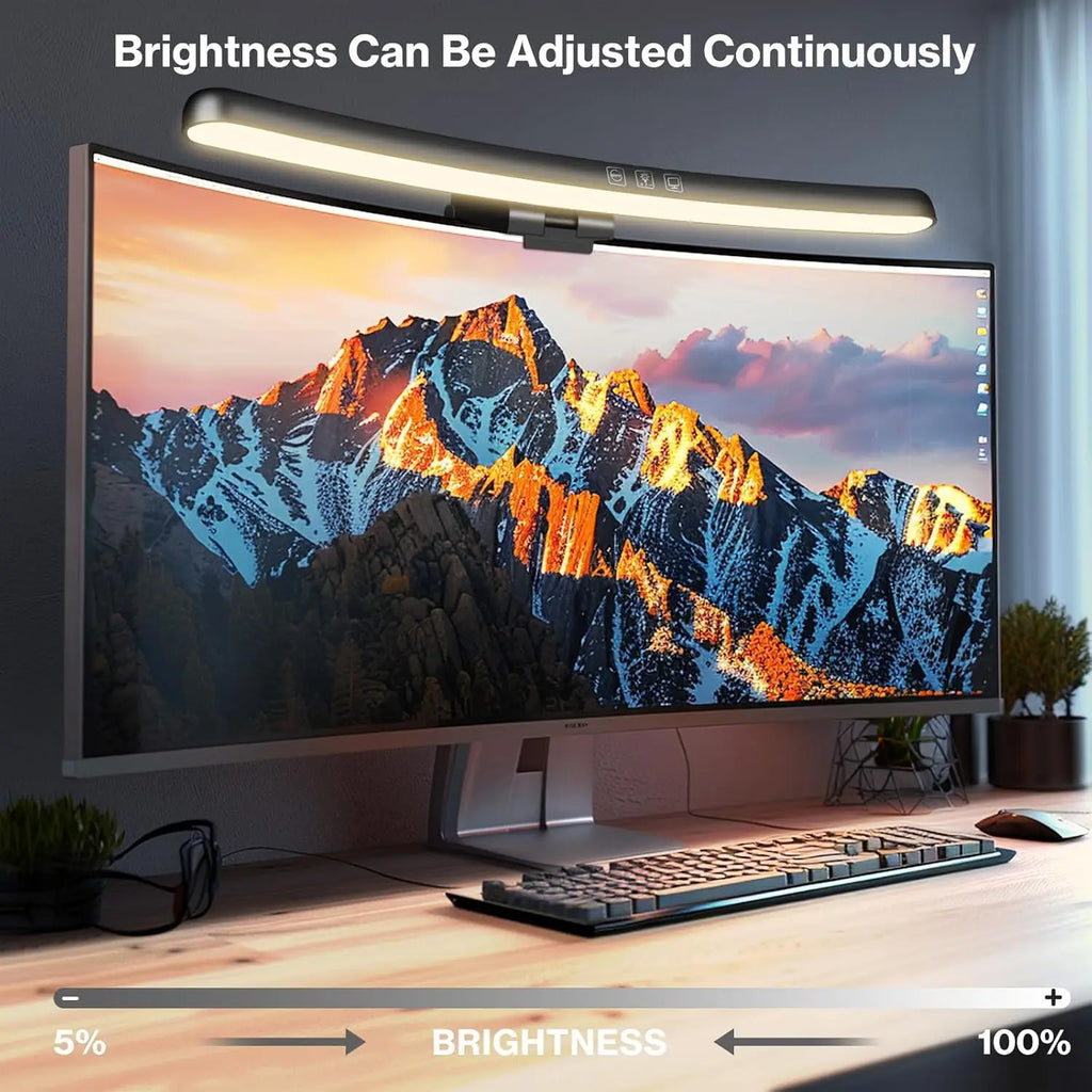Curved RGB Monitor Light Bar with Stepless Dimming - PlusGamer