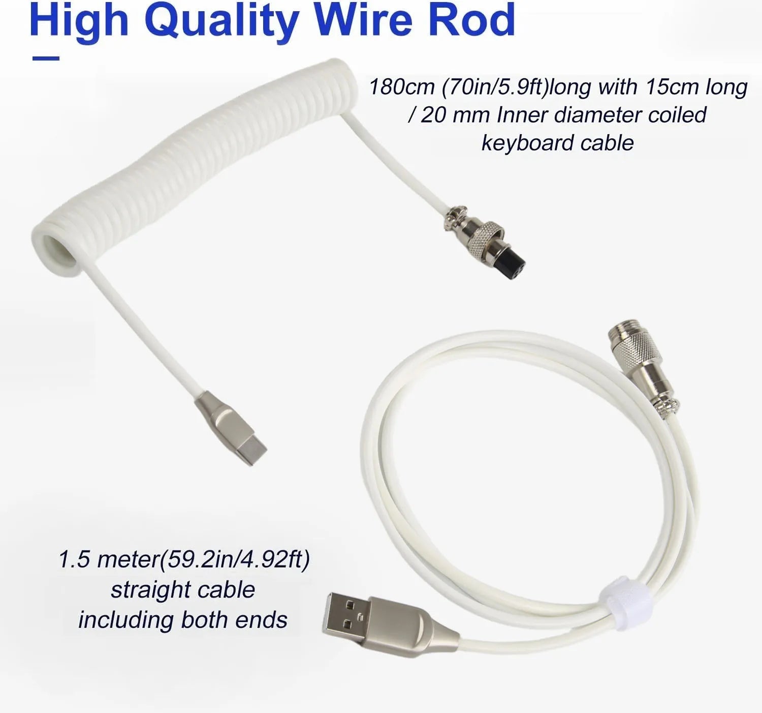 Coiled Type-C Aviator Mechanical Keyboard Cable - PlusGamer