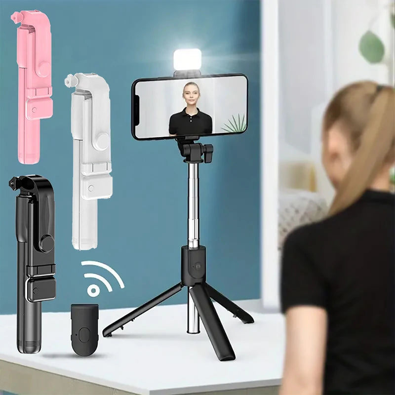Portable Selfie Stick Tripod with Fill Light - PlusGamer