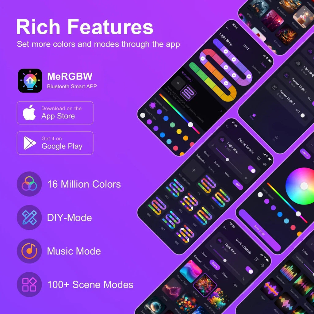 APP Control RGB Music Sync Neon Rope Light - PlusGamer