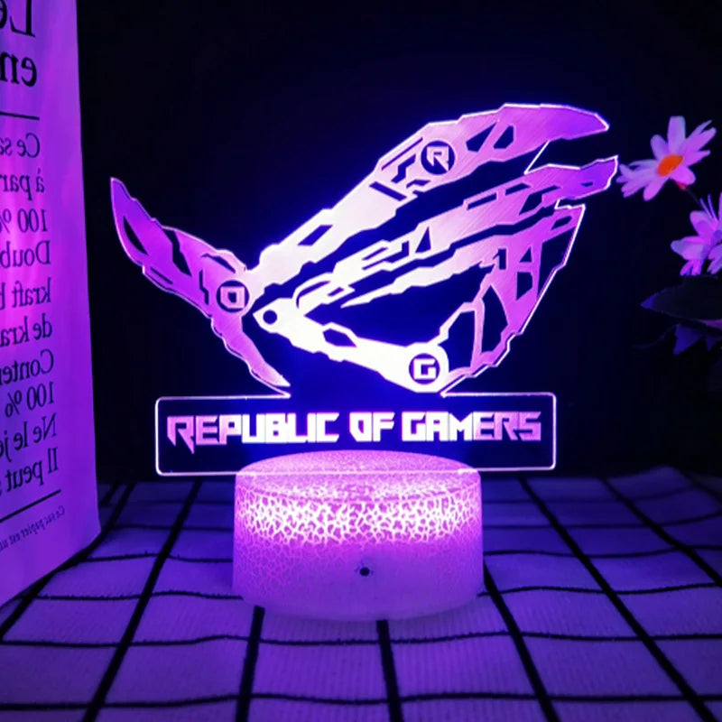 3D LED Gamer Logo Room Lamp - PlusGamer
