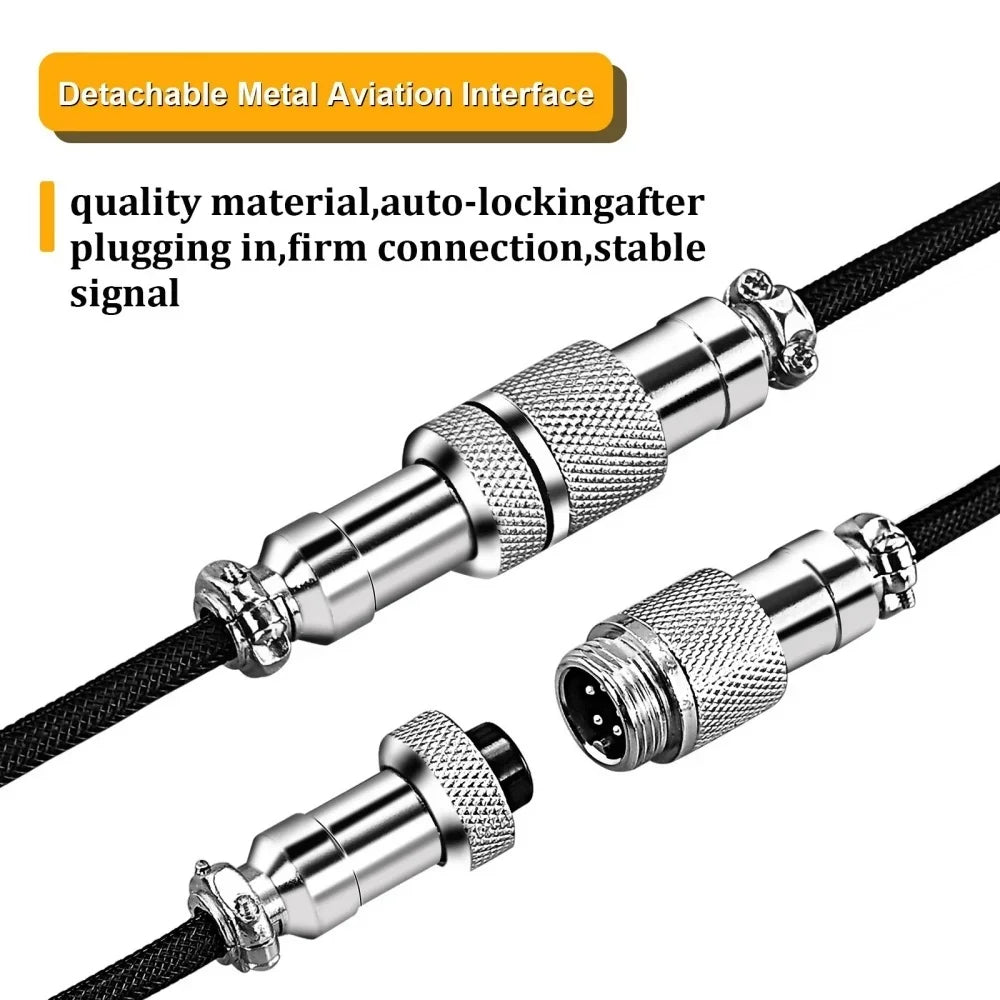 Type-C Coiled Aviator Mechanical Keyboard Cable - PlusGamer