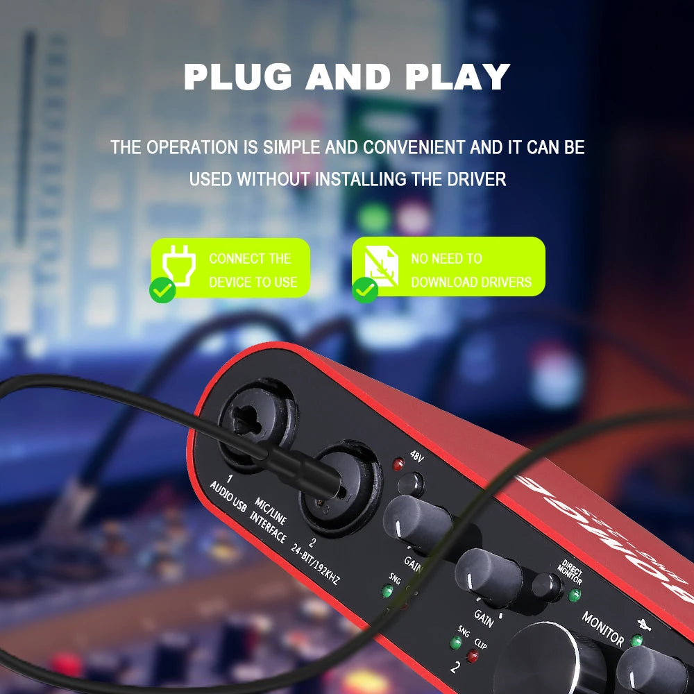BOMGE BMG-22S 32-bit/192kHz Professional Audio Interface - PlusGamer