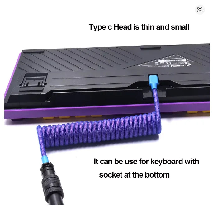 8K Magnetic Coiled Type-C Keyboard Cable - PlusGamer