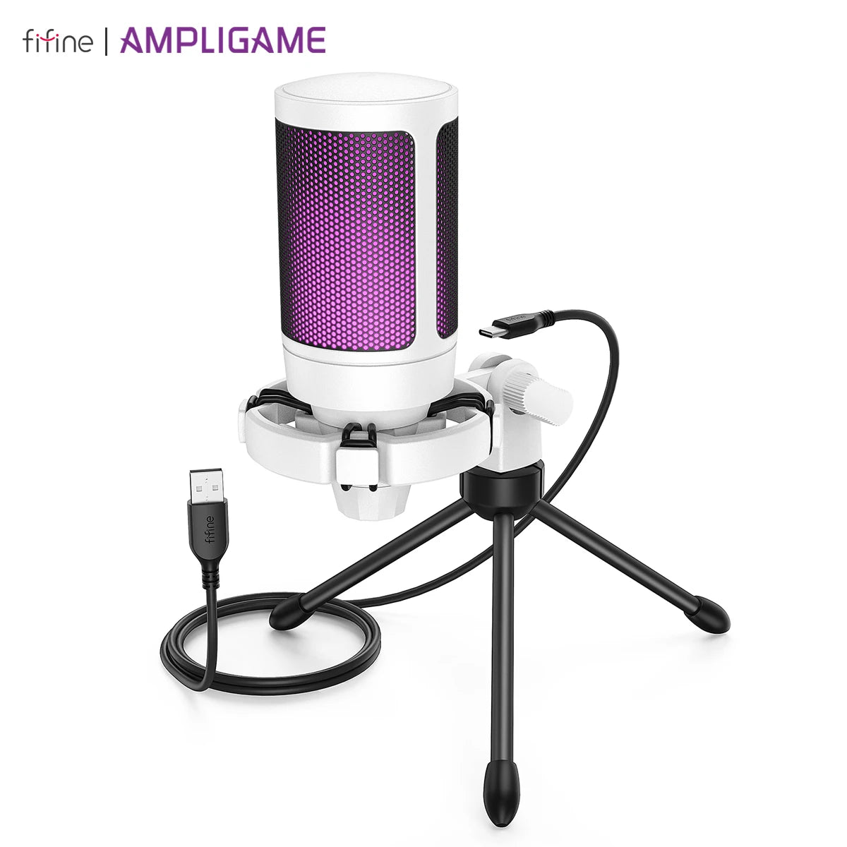 AmpliGame A2 RGB USB Mic - PlusGamer