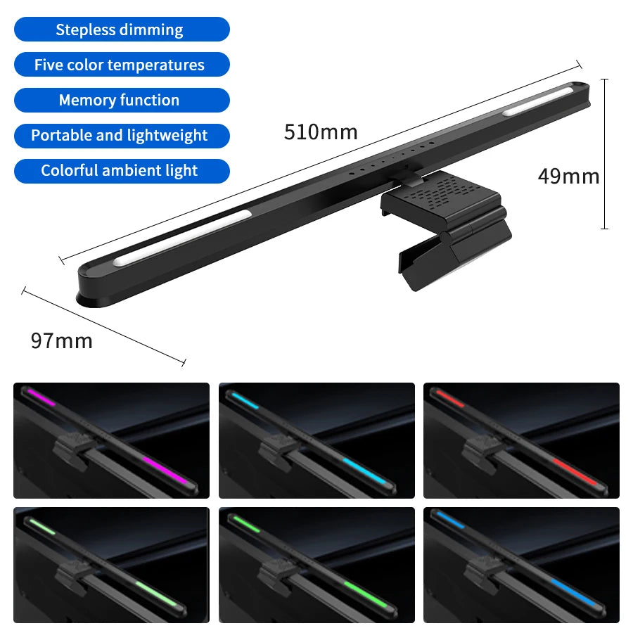 RGB Monitor Light Bar with Asymmetric Light Source - PlusGamer
