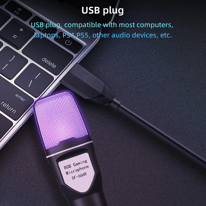 RGB USB Condenser Mic - PlusGamer