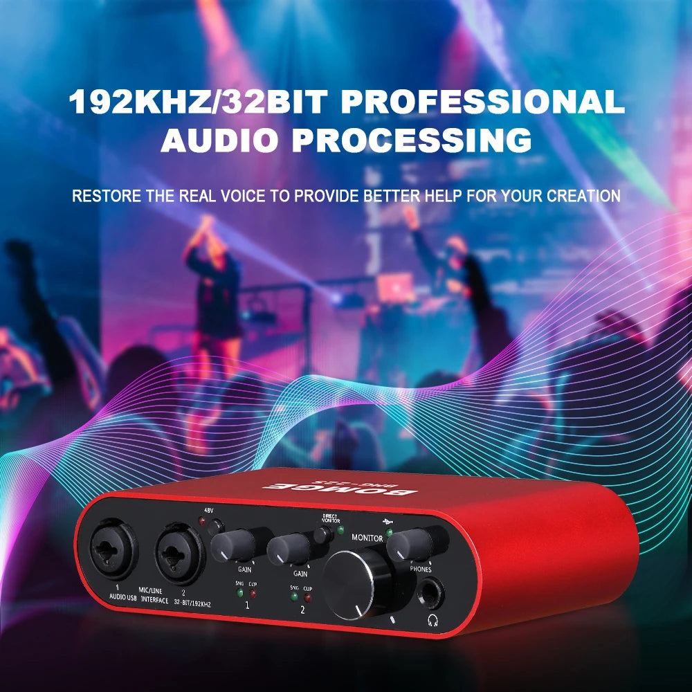 BOMGE BMG-22S 32-bit/192kHz Professional Audio Interface - PlusGamer