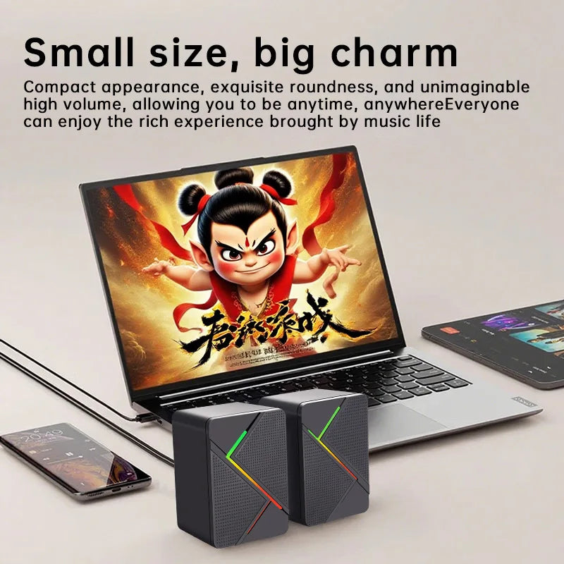 RGB 2.0 Channel USB-Powered Gaming Speakers - PlusGamer