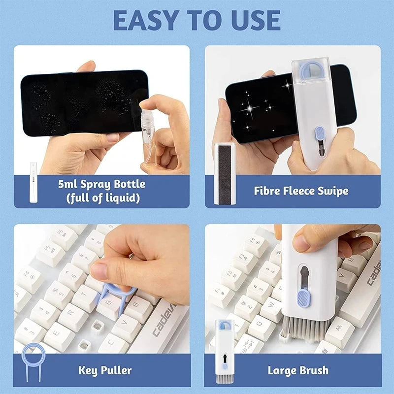 7-in-1 Keyboard Cleaner Brush & Earphone Cleaning Pen Kit - PlusGamer