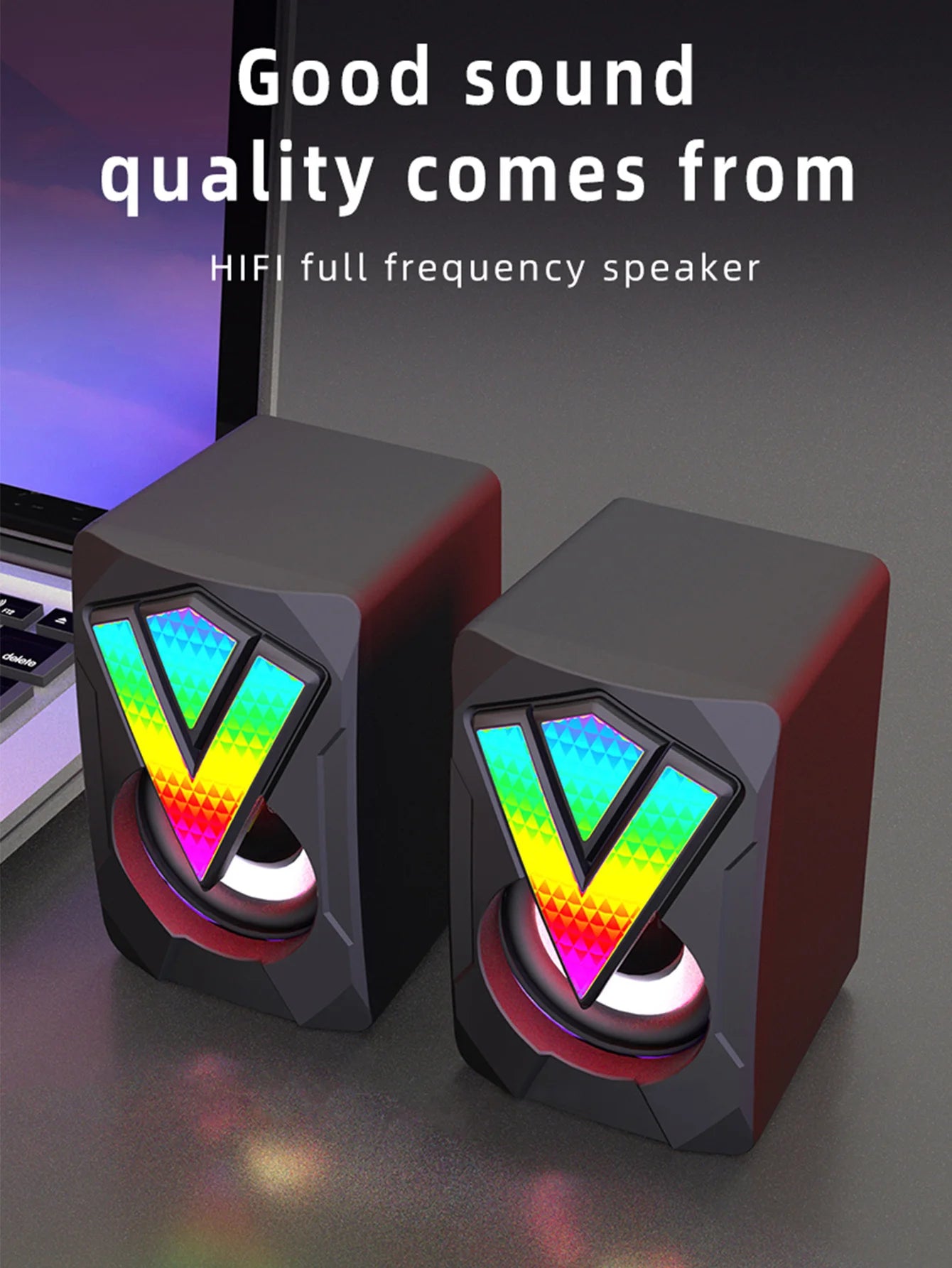 RGB Stereo Surround Gaming Soundbar - PlusGamer