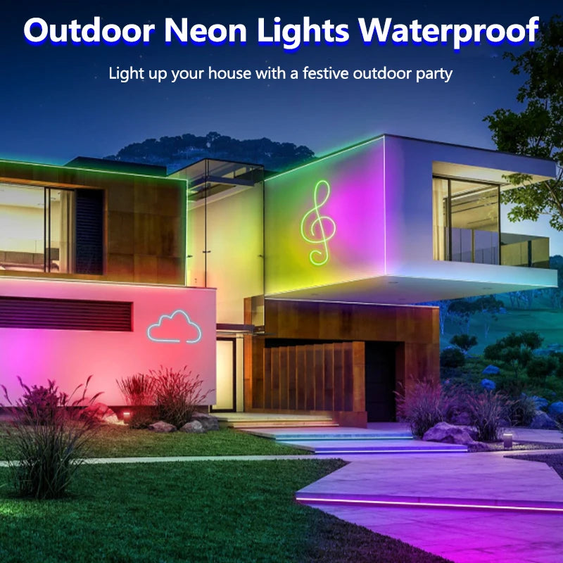 APP Control RGB Neon Rope Light with Music Sync - PlusGamer