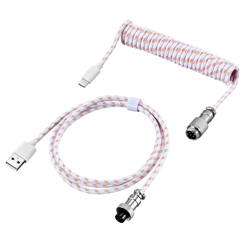 Type-C Coiled Aviator Mechanical Keyboard Cable - PlusGamer