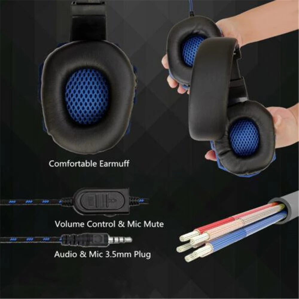 LED Wired Gaming Headset with Bass - PlusGamer