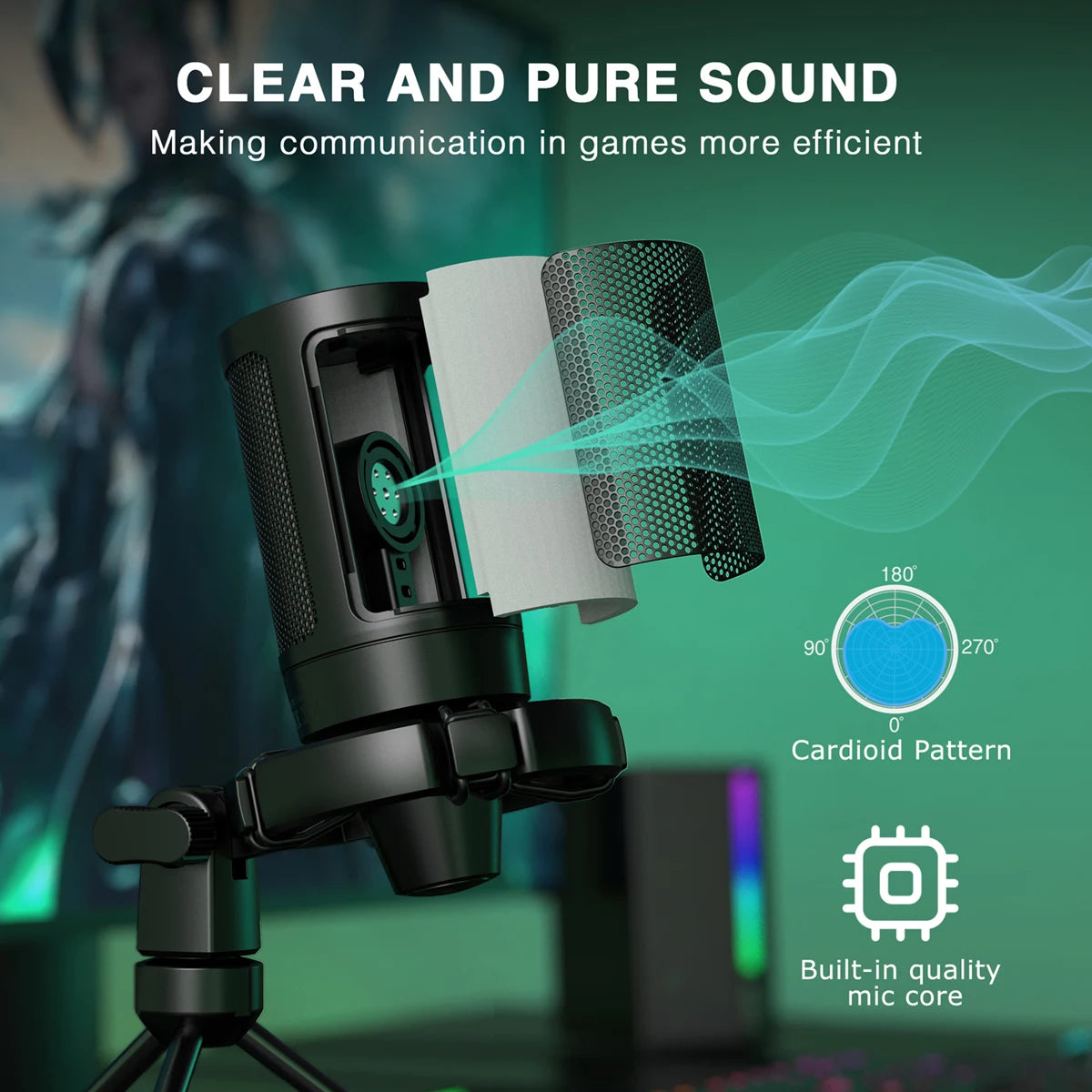 FIFINE AmpliGame A2 RGB USB Gaming Microphone - PlusGamer