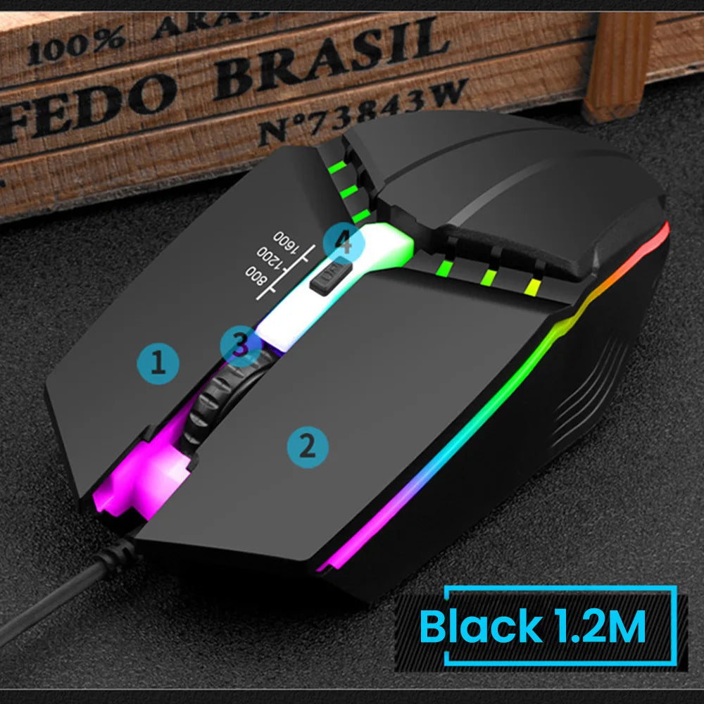 Elough Mute Wired Gaming Mouse - PlusGamer