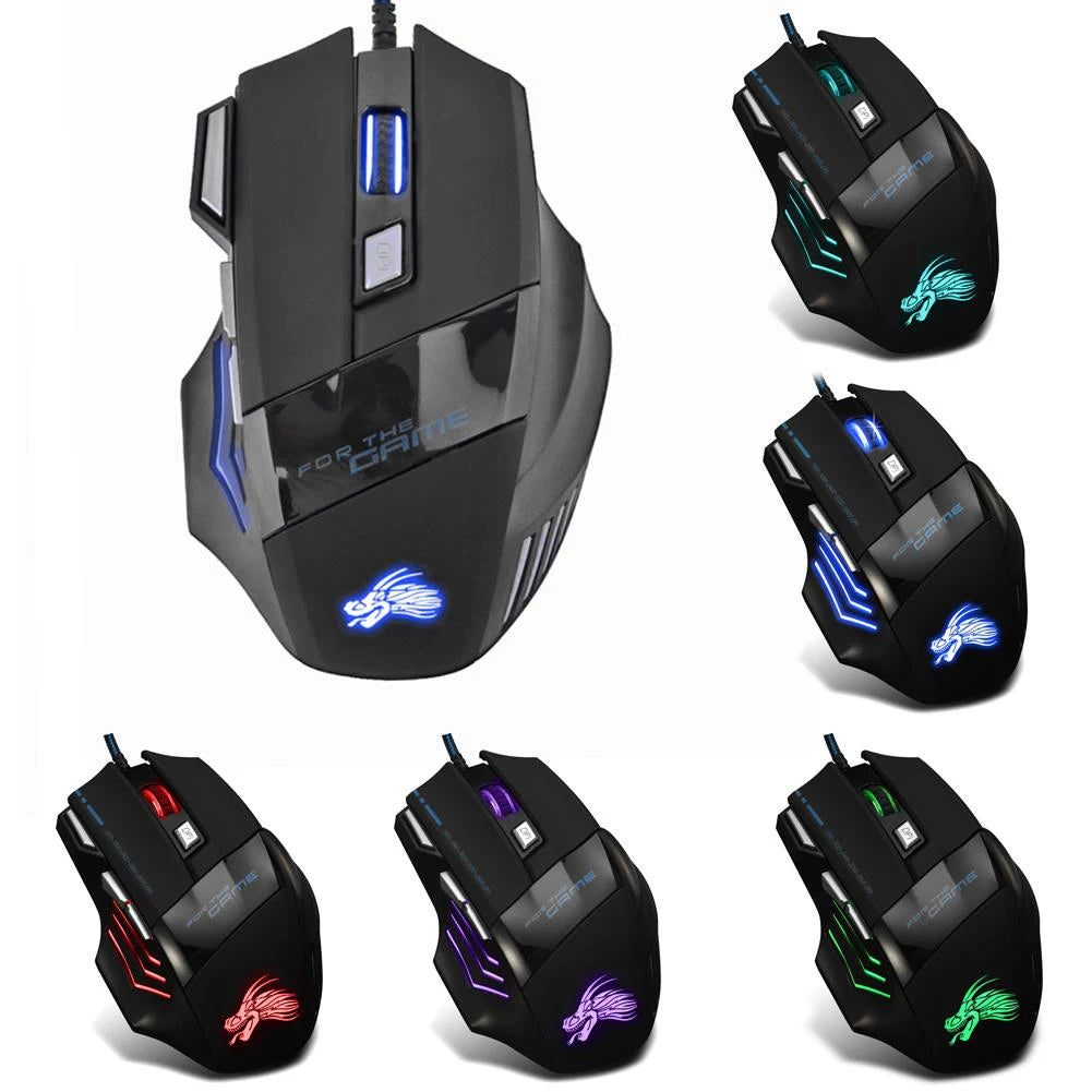 7-Button USB Wired 5500 DPI Gaming Mouse - PlusGamer