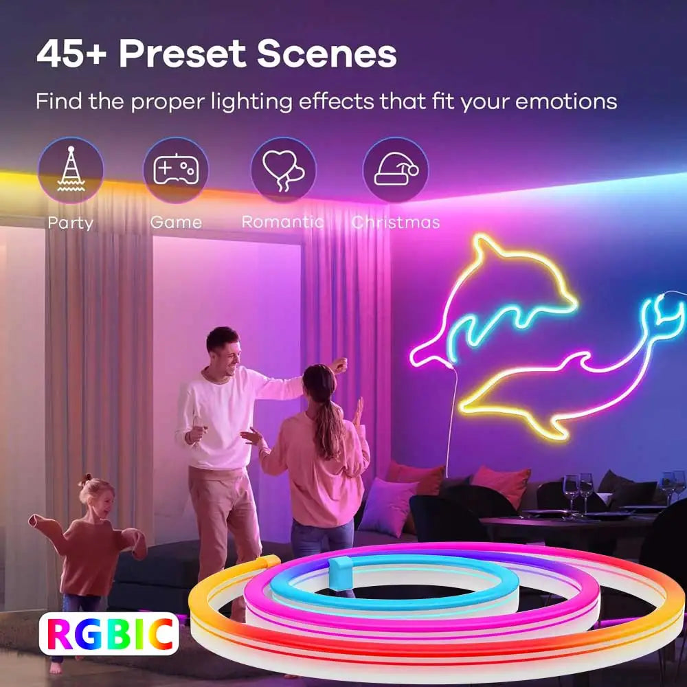 TUYA RGBIC Dreamcolor Music Sync Neon Rope Light - PlusGamer