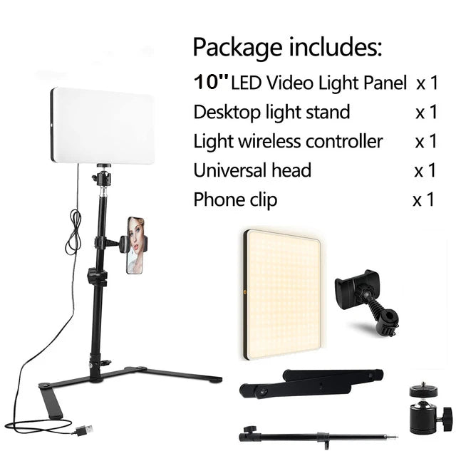 Professional LED Video Light Panel with Overhead Stand - PlusGamer