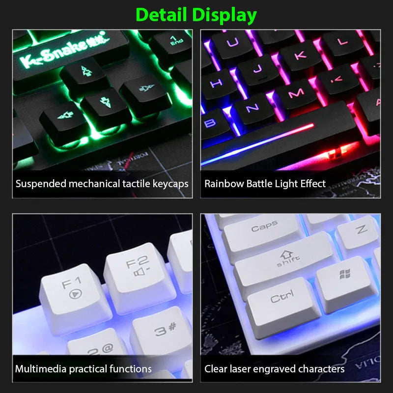 KM320 Waterproof Backlit Keyboard & Mouse Set - PlusGamer