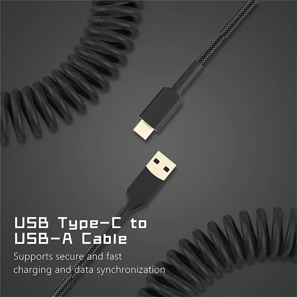 8K Magnetic Coiled Type-C Keyboard Cable - PlusGamer