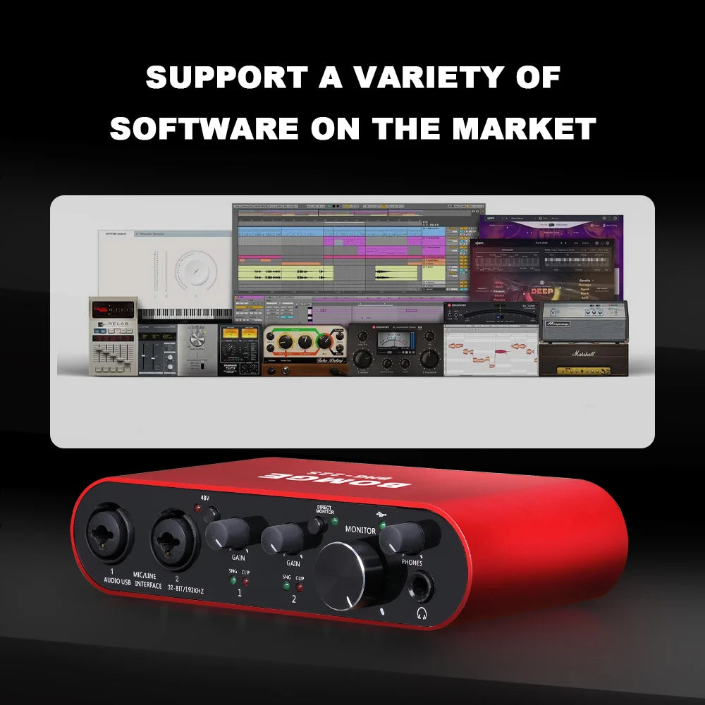 BOMGE BMG-22S 32-bit/192kHz Professional Audio Interface - PlusGamer