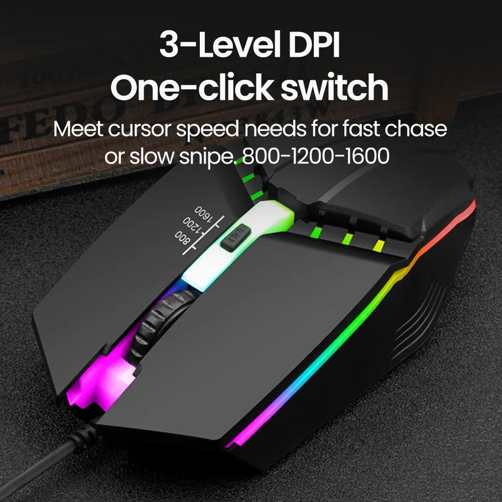Elough Mute Wired Gaming Mouse - PlusGamer
