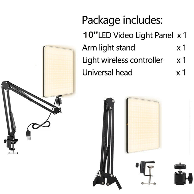Professional LED Video Light Panel with Overhead Stand - PlusGamer