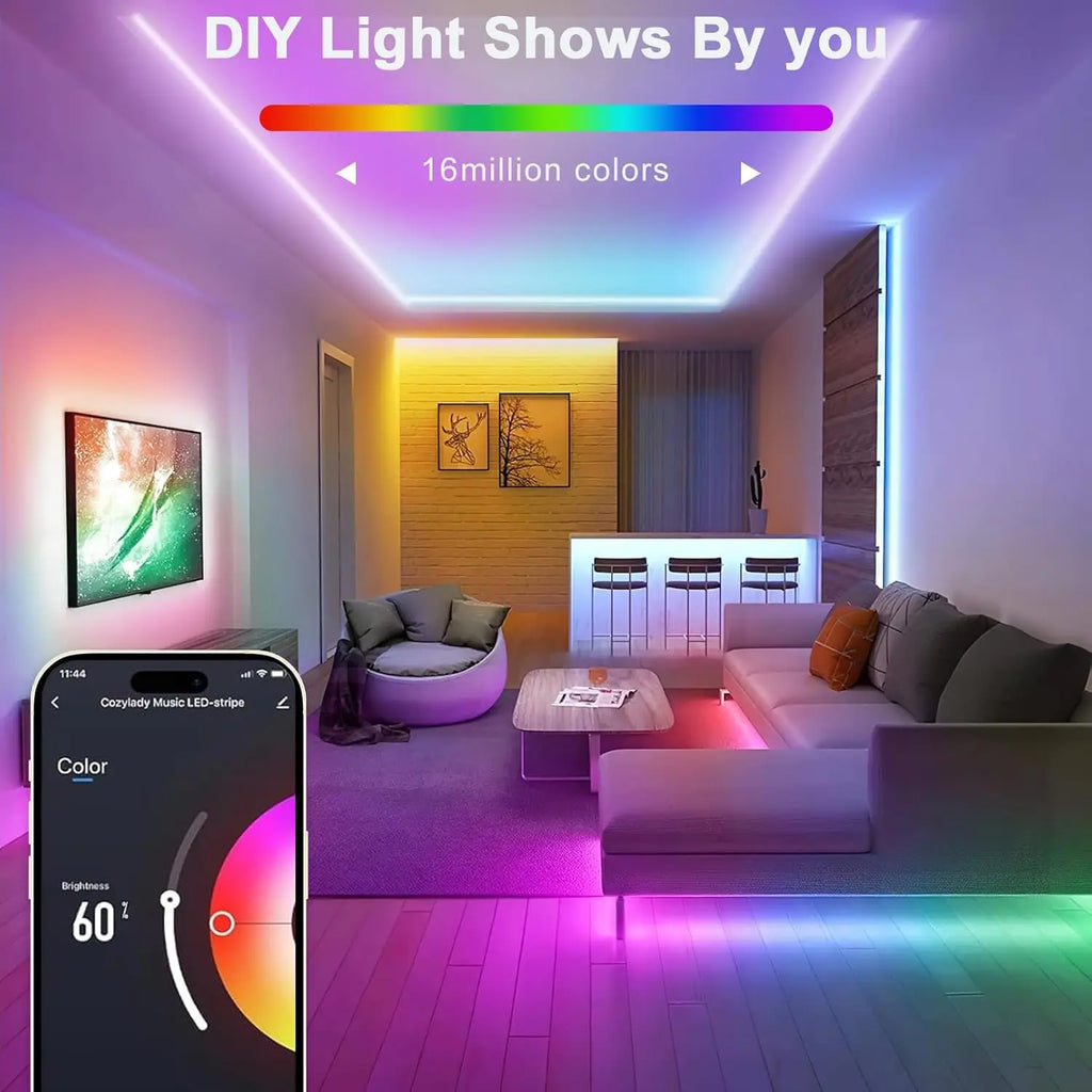 APP Control RGB Music Sync Waterproof Neon Rope Light - PlusGamer