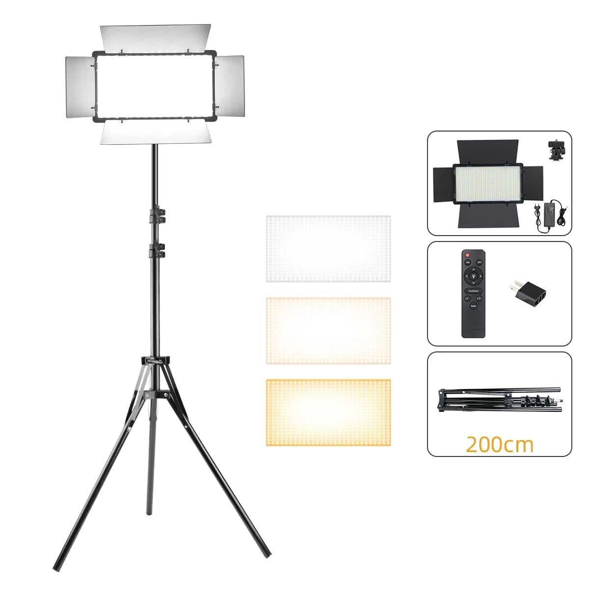 Led-600 Led Video Light Panel With Remote Control Bi-Color 3200-5600K Photography Lighting Panel Camera Photo Studio Fill Lamp
