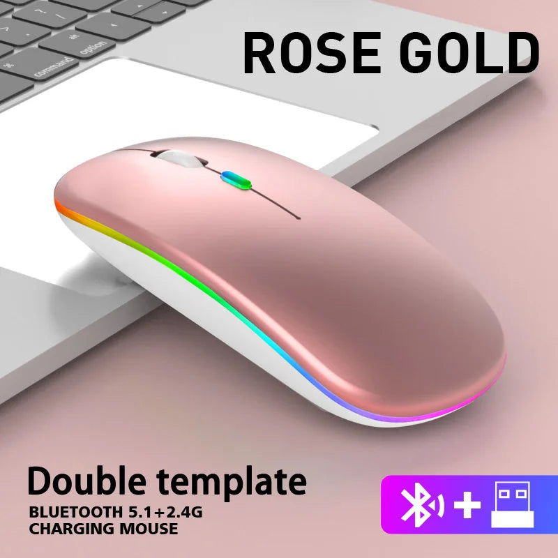 Dual-Mode Quiet Rechargeable Wireless Mouse - PlusGamer