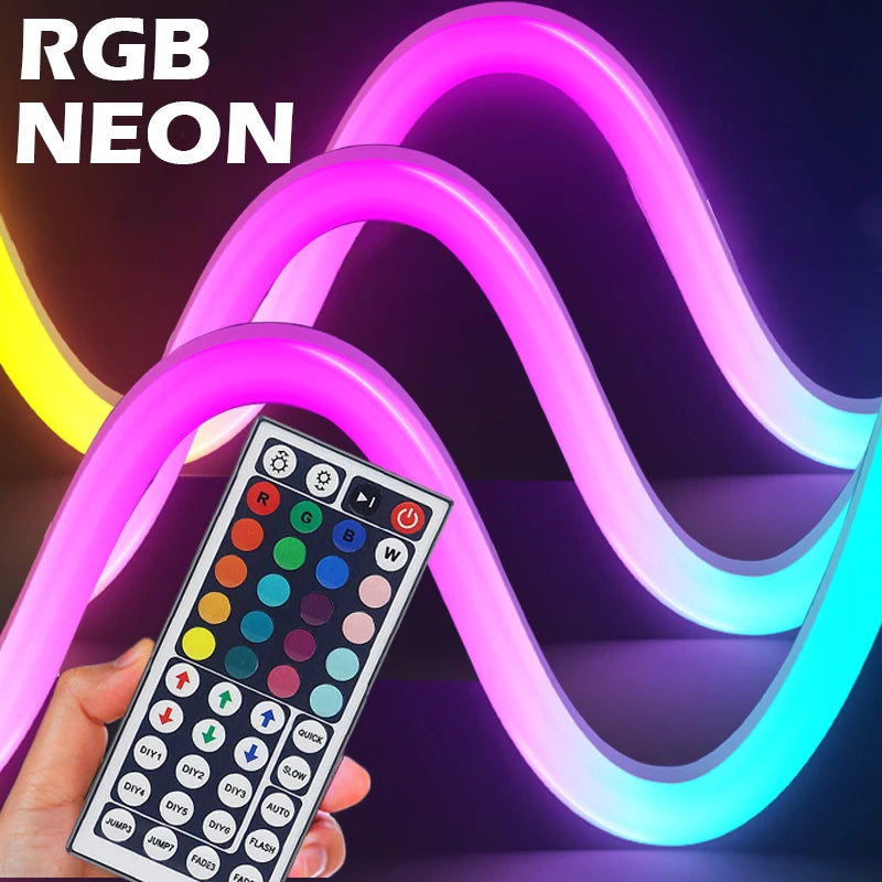 USB RGB Neon Rope Light with 44-Key Remote - PlusGamer